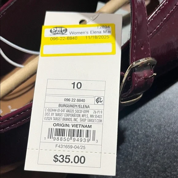 a new day Burgundy Patent Leather Mary Jane Flats - Picture 5 of 5